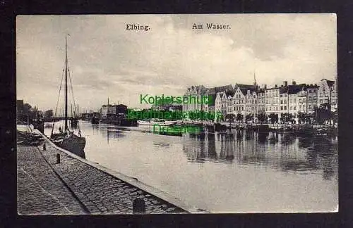 121684 Ansichtskarte Elblag Elbing Ostpreußen Am Wasser 1917