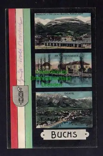 121804 Ansichtskarte Buchs SG Kanton St. Gallen 1907 Alvier Margelkopf Bahnhof Am Schlosswe