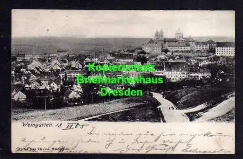 119389 Ansichtskarte Weingarten Württemberg 1905 Panorama