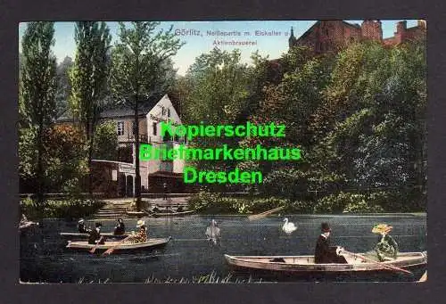 114325 Ansichtskarte Görlitz 1914 Neiße Restaurant Eiskeller Aktienbrauerei