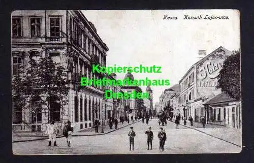 114355 Ansichtskarte Kassa Kaschau Kosice Ostslowakei 1917 Feldpost Kossuth Lajos utca