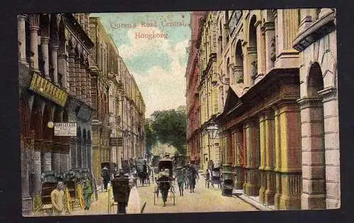 110892 Ansichtskarte Hongkong Queens Road Central um 1910