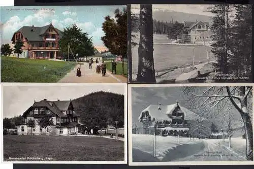 110258 4 Ansichtskarte Riesengebirge Brotbaude 1916 1917 Fotokarte 1930 Winterbild