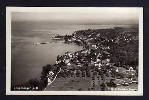 110203 Ansichtskarte Langenargen am Bodensee Luftbild Fotokarte um 1932