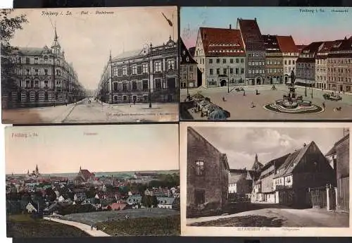 110170 4 AK Freiberg Sa. Obermarkt Ratskeller Aoptheke Poststraße Postamt 1905 T