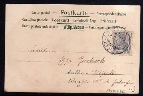 110162 AK Künstkerkarte Frauenkopf in Rose Blume Jugendstil 1904