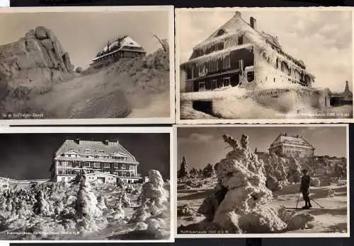 110265 7 AK Riesengebirge Reifträgerbaude Fotokarte Winterbild