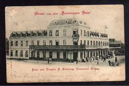 103538 Ansichtskarte Ostseebad Dahme 1899 Gruss vom Hamburger Heim Hotel Pension Schöning