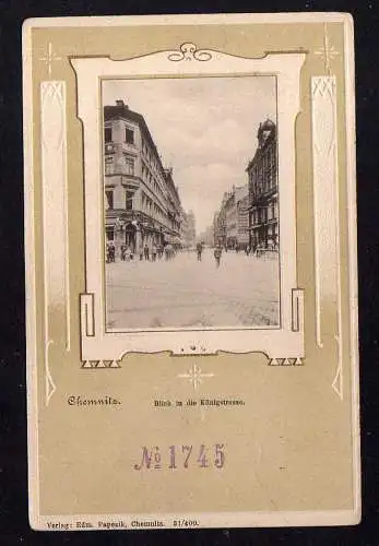 103780 Ansichtskarte Chemnitz um 1900 Blick in die Königstrasse