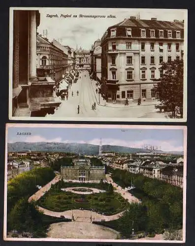 103968 2 AK Zagreb Pogled na Strossmayerovu ulicu Bank Gebr. Turkovic 1930