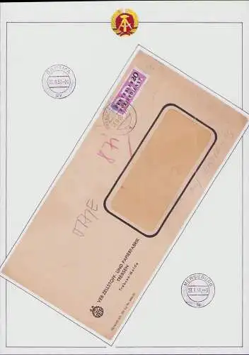 B16040 DDR ZKD Brief B 11 1407 Grimma Trebsen VEB Papierfabrik Trebsen Mulde