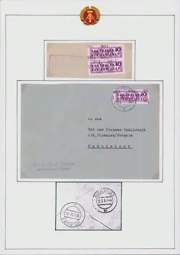 B16027 DDR ZKD Brief B 15 9011 Weimar + Briefstück 2x B 10