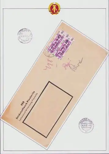 B16019 DDR ZKD Brief 2x 15 8018 Wittenberg Piesteritz