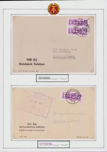 B16014 DDR ZKD 2x Brief B 11 8005 violett Lutherstadt Eisleben 2x 10  schwarz