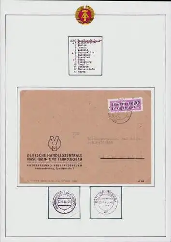 B15998 DDR ZKD Brief B 11 3000 Neubrandenburg 12.4.1957 nach Elsterwerda