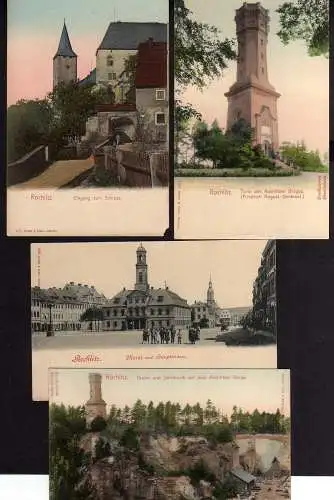 87271 4 AK Rochlitz Turm um 1900 Steinbruch Schloss Brück & Sohn 420 425 1189