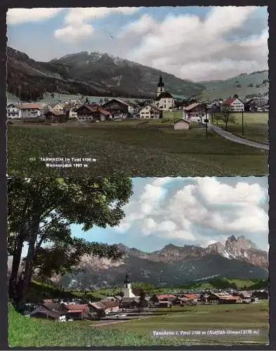 62591 2 Ansichtskarte Tannheim im Tirol Wannenjoch Rotflüh Gimpel 1961