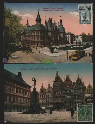 51920 Ansichtskarte Anvers Antwerpen Nationale Bank Grand place 1920