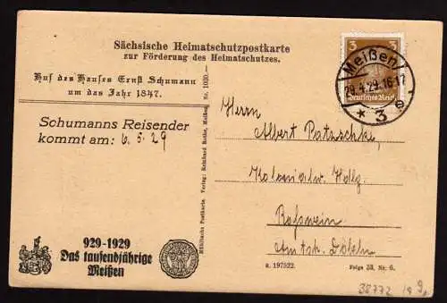 38772 AK Meißen 1935 Patrizierhaus 1929 Heimatschutzpostkarte