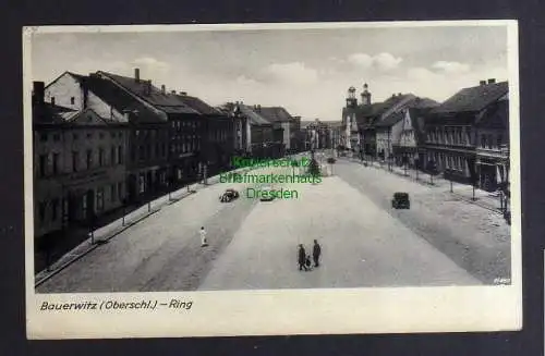 135321 Ansichtskarte Baborow Bauerwitz um 1930 Oberschlesien - Ring Marktplatz