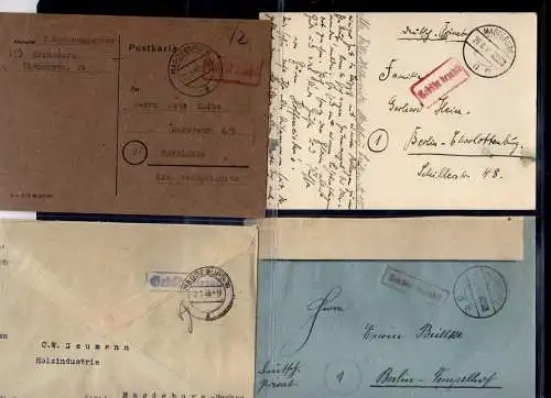 B568 21x SBZ Brief Karte Sammlung Gebühr bezahlt 1945 1948 Magdeburg Sudenburg B