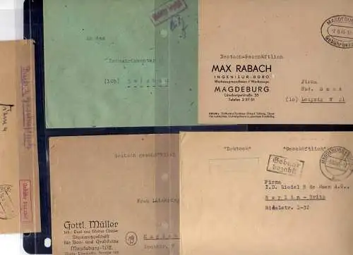 B568 21x SBZ Brief Karte Sammlung Gebühr bezahlt 1945 1948 Magdeburg Sudenburg B