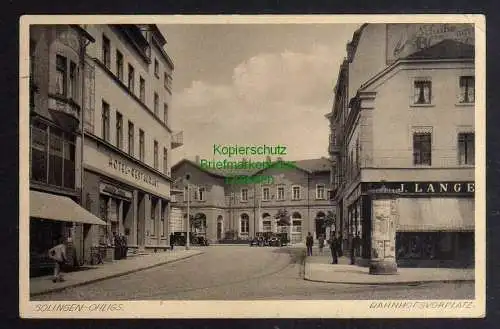 128657 AK Solingen Ohligs Bahnhofsvorplatz 1938 Hotel Restaurant