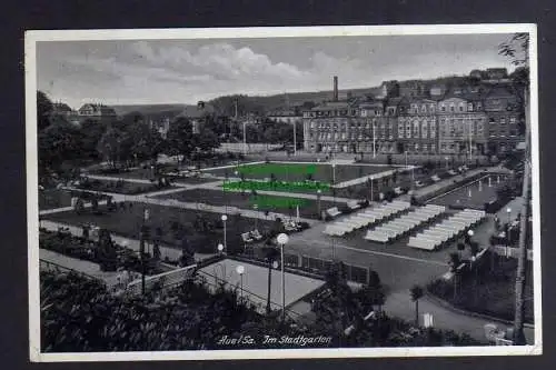 128809 Ansichtskarte Aue Sachsen Im Stadtgarten 1937