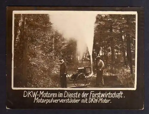 117692 Foto DKW Motoren in der Forstwirtschaft Motorpulververstäuber 1928 Rasmus