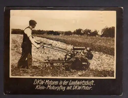 117691 Foto DKW Motoren in der Landwirtschaft Klein Motorpflug 1928 Rasmussen