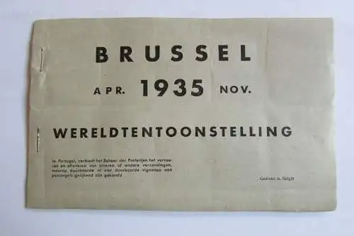 106046 Ansichtskarte Wereldtentoonstelling Brussel 1935 vollständiges Heft 80 Reklamemarken