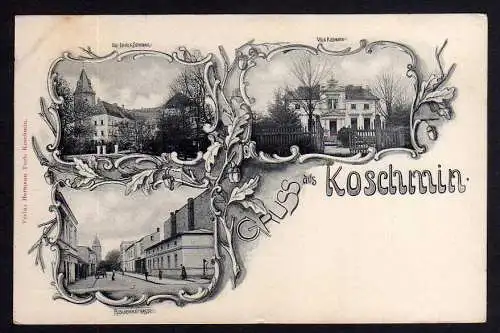 81884 Ansichtskarte Koschmin Provinz Posen Kozmin Pleschenerstraße Villa Kleemann Lehrer