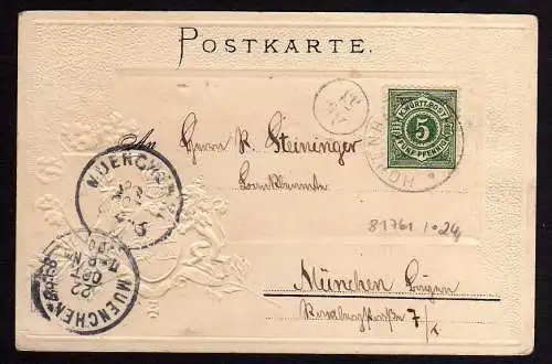 81761 AK Hohenheim super Wappen Präge Karte 1900