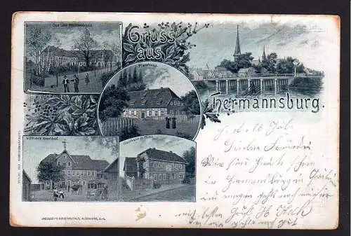 81938 AK Hermannsburg Gasthof Völker Pfarrhaus Missionshaus 1901