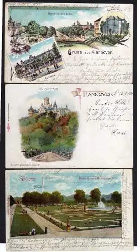 82275 3 AK Hannover Herrenhausen Marienburg 1900 Palmenhaus 1898