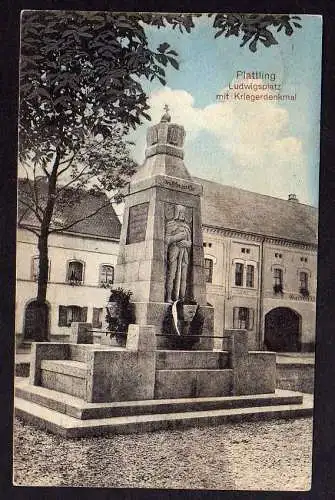 70309 AK Plattling Ludwigsplatz Kriegerdenkmal ca. 1915