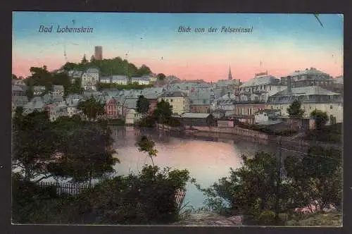 70244 AK Bad Lobenstein 1911 Blick von der Felseninsel