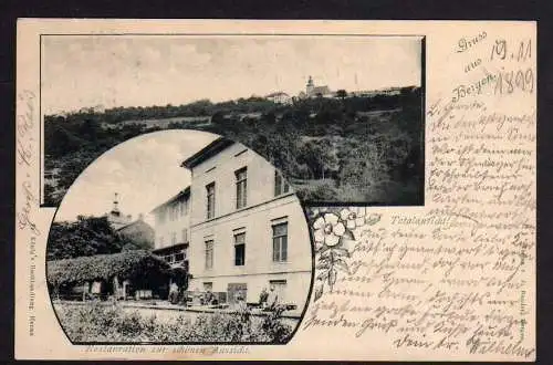 70074 Ansichtskarte Bergen Hanau 1899 Restauration zur schönen Aus