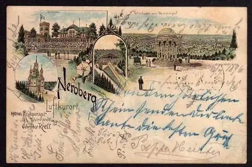 69663 Ansichtskarte Neroberg 1896 Vorläufer Restaurant Hotel
