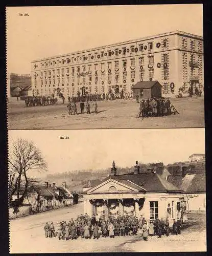 65286 2 Ansichtskarte Semilly Kaserne Militär ca. 1915