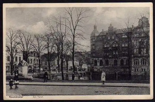 65222 AK Neumünster Am Teich Geschätshaus Wohnhaus 1916