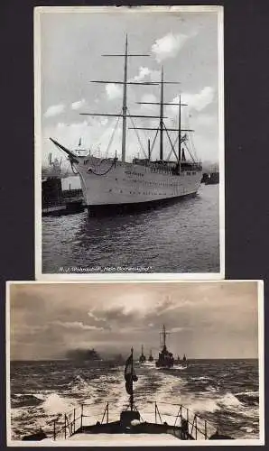 65281 2 Ansichtskarte Wohnschiff Hein Godenwind 1934 Flotte Marsch