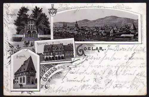 65352 Ansichtskarte Litho Goslar 1896 Brusttuch Kaiserworth
