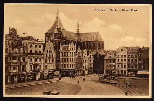 65420 Ansichtskarte Rostock Rats Apotheke Neuer Markt