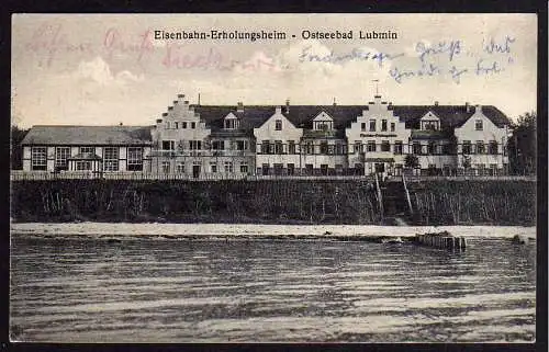 65545 Ansichtskarte Lubmin Eisenbahn Erholungsheim 1930