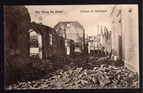 65266 Ansichtskarte Gerdauen zerstörte Häuser 1916 Insterburg