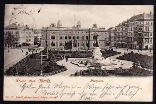 63884 Ansichtskarte Görlitz Postplatz 1901