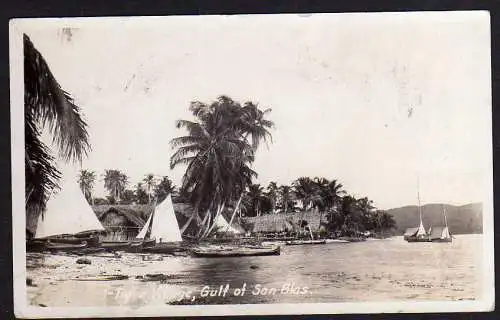 63781 Ansichtskarte Panama 1925 Gulf of San Blas Tigre Village