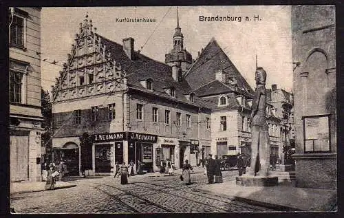63827 Ansichtskarte Brandenburg Havel Roland Kurfürstenhaus 1921
