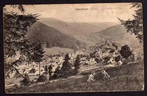63876 Ansichtskarte Manebach um 1920